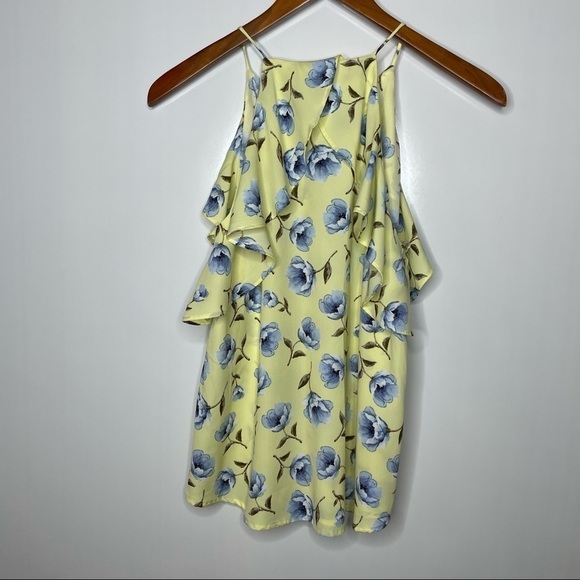 Blu Pepper Floral Ruffle Edge Tank Top Small - Picture 3 of 6